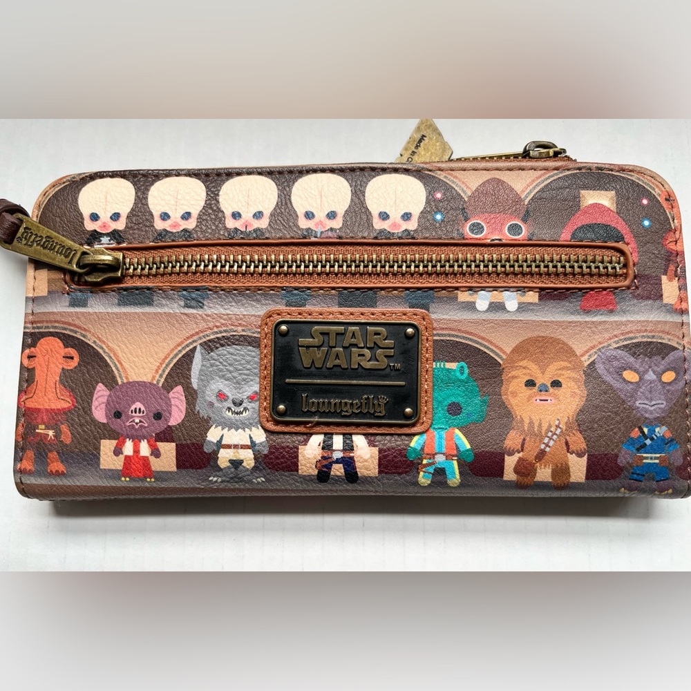 Loungefly X Star Wars Catina Scene Bifold Wallet. Top Zip, Multiple Pockets. - Picture 3 of 11